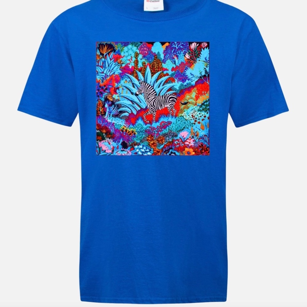 Mountain Zebra Designer Style T Shirt Large